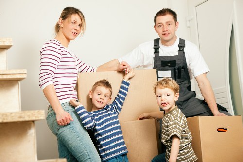 Prepared sofas and tables placed safely in storage